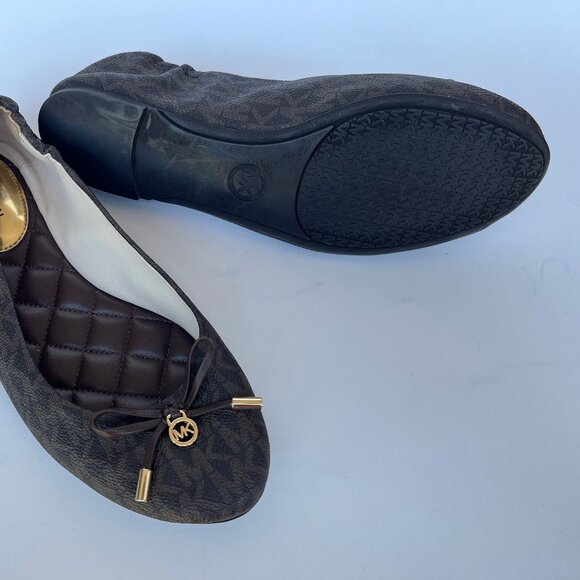 Michael Kors Brown Leather Ballerina Flats - Like New - Picture 3 of 5